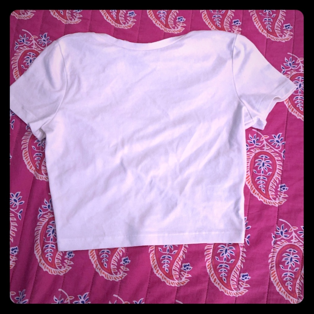 White cropped shirt
